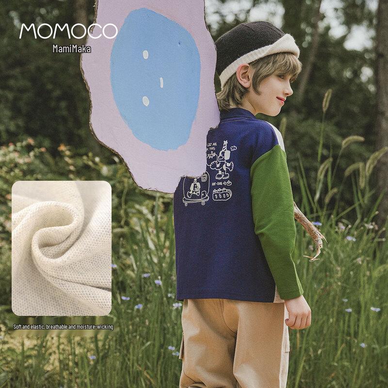 MOMOCO Boy's 2025 Autumn Long Sleeve Polo T-shirt