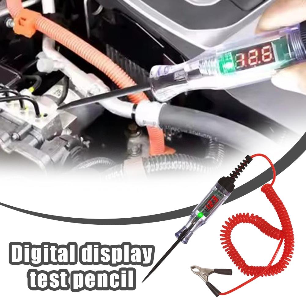 24V 48V 90V DC Car Digital Display Test Pen Circuit Tester Auto Diagnostic Probe Electric Measuring Pen Heavy Duty Repair Tools