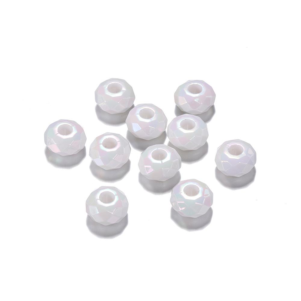 14мм Цветные акриловые DIY бусины - Проставка-абакус с большим отверстием для цепочек для телефона, аксессуаров для волос и ожерелий