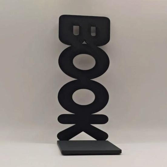 Creative Bookend Ornaments 3D Printed BOOK Letter Bookend, Minimalist Book Support Stand, Thickened Anti-Slip Decorative Supports for Desks
