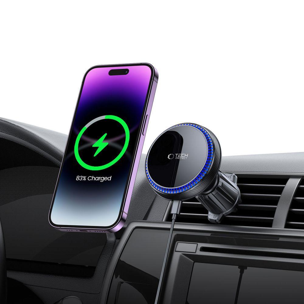 Tech-Protect Mm15W-V4 Magnetic Magsafe Vent Car Mount Wireless Charger 15W Black