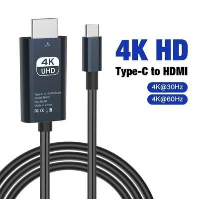 Кабель USB C на HDMI 4K 60 Гц Адаптер Type C Кабель для преобразования видео HD TV ТВ-конвертер для iPhone MacBook Air iPad Samsung Ноутбук