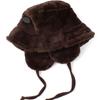 Универсальная химия Коричневая меховая шапка-ведро с ушками