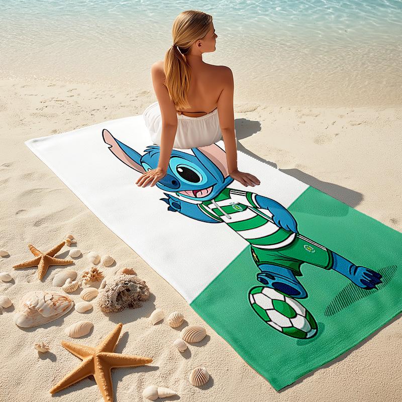 1pc Stitch Soccer Fun Cartoon Quick Dry Microfiber Bath Towel for Swimming Surfing Camping Unisex Holiday. SJT7201106