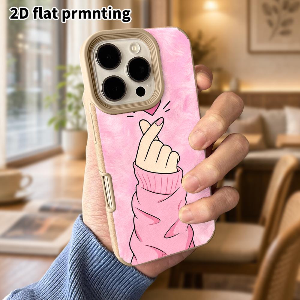 Phone Case: Lambskin 2D Flat Samsung Galaxy A34 A35 M05 M06 S20 S22 S21 FE Plus 5G Protective Case, Pink Heart, Christmas and Halloween Gift