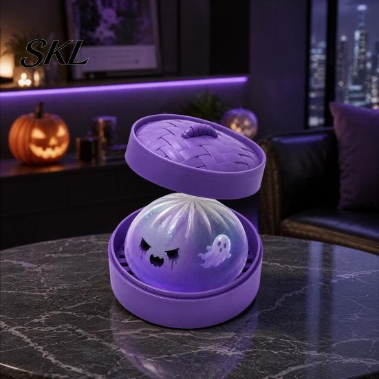 Safe Stress Ball Halloween Dumpling Relief Toy, Pumpkin Ghost Steamed Bun Squeeze Toy Sensory Fidget Party Favors Anxiety