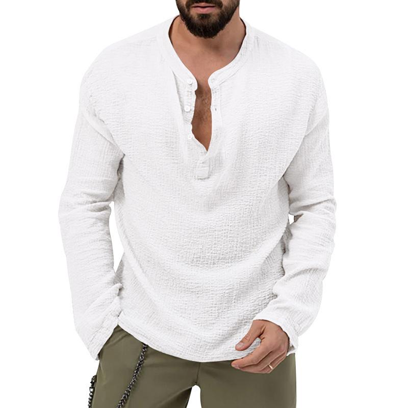 Hot Spring And Autumn Clothing Men's Solid Color Casual T-shirt Long-sleeved Shirt Trousers Suit