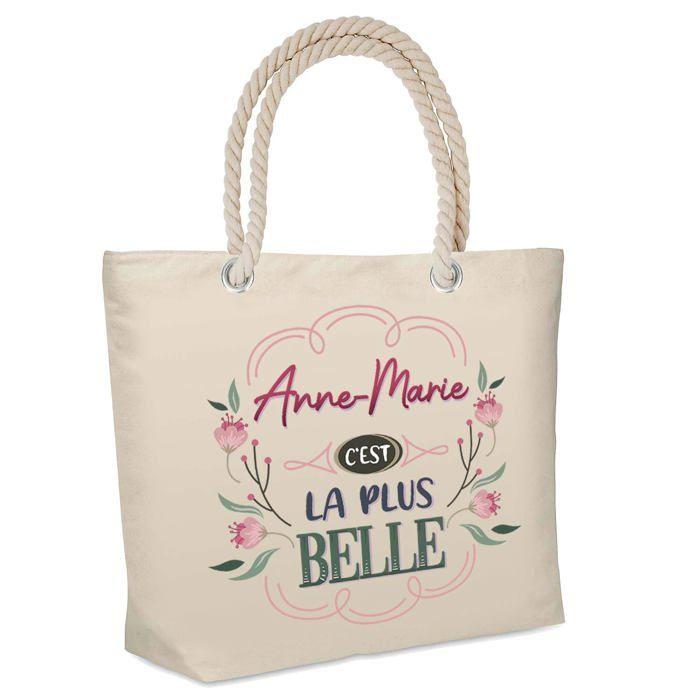 Sac cabas - PLANETEE - Isotherme de plage Anne-Marie la plus belle - Jute - Beige - Grande contenance