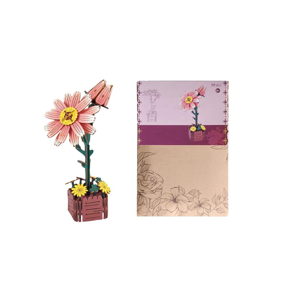 Diy Material Kits For Simulated Roses, Handcrafted Wooden Children'S , 3d Puzzles