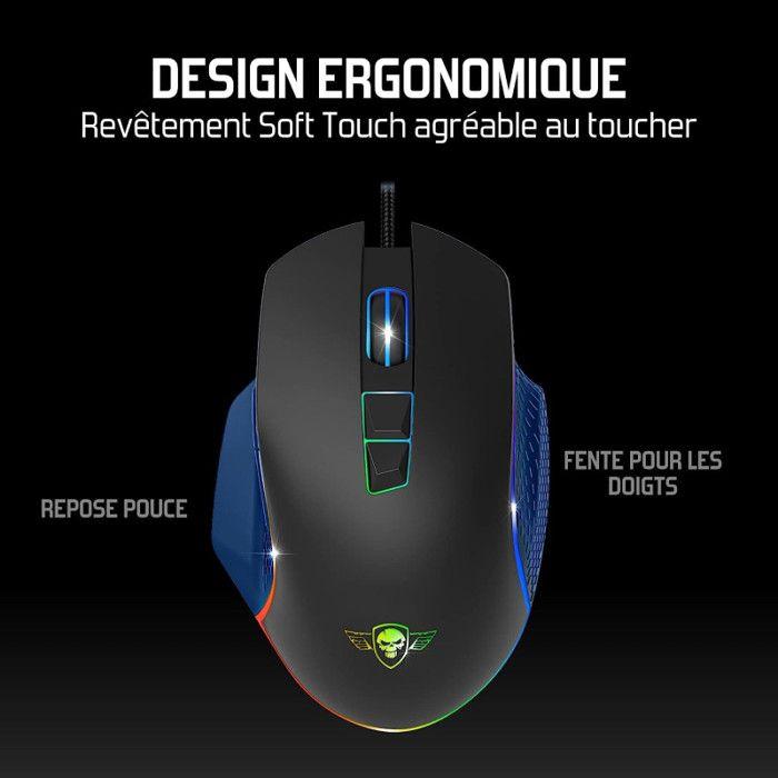 Souris Gamer - Spirit Of Gamer - PRO M1 - RGB Filaire - 8000 DPI - 7 Boutons Programmables