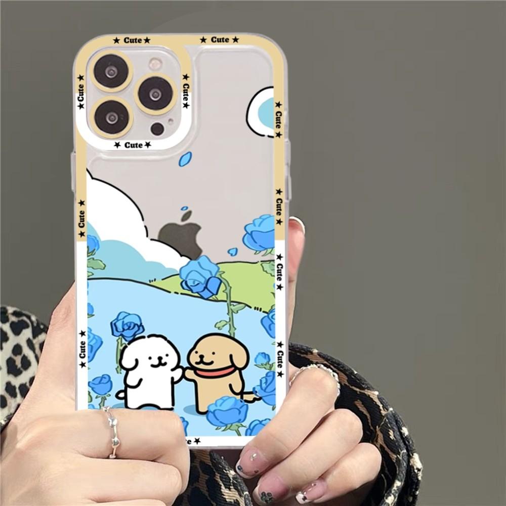 Мультяшный Чехол для Телефона с Рисунком Собаки Для iPhone 14 13 12 11 Pro Max XS X XR SE 2020 6 7 8 Plus Mini Защитный Чехол