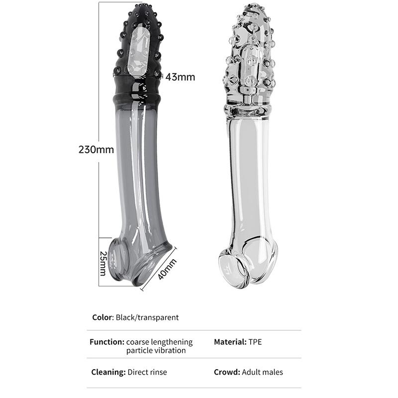 Рукавный удлинитель пениса, презерватив для мужчин, увеличение задержки эякуляции, кольцо для пениса, вибрирующее покрытие для пениса, взрослые секс-игрушки для мужчин