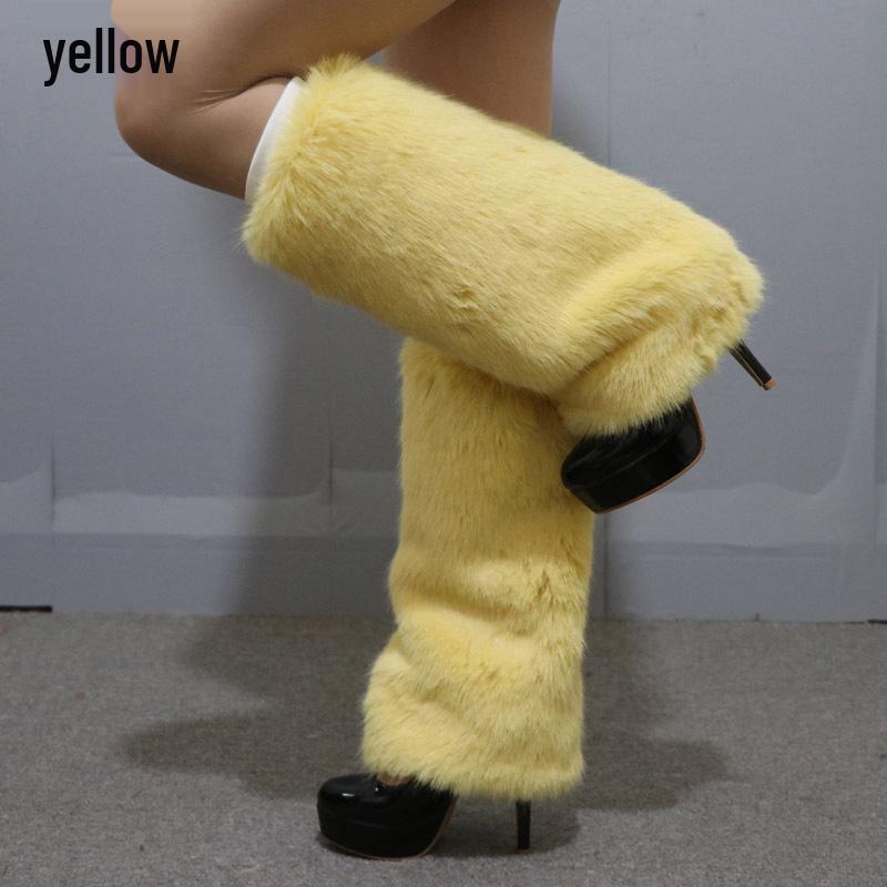 Леопардовый принт Искусственный мех Плюшевые гетры: Длинные и короткие стили для осени/зимы, идеально подходят для сценических выступлений и чехлов для ботинок.