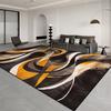 Nordic Striped Area Rug Soft Easy Clean Floor Mat for Living Room Bedroom Large Orange Brown Decorative Carpet