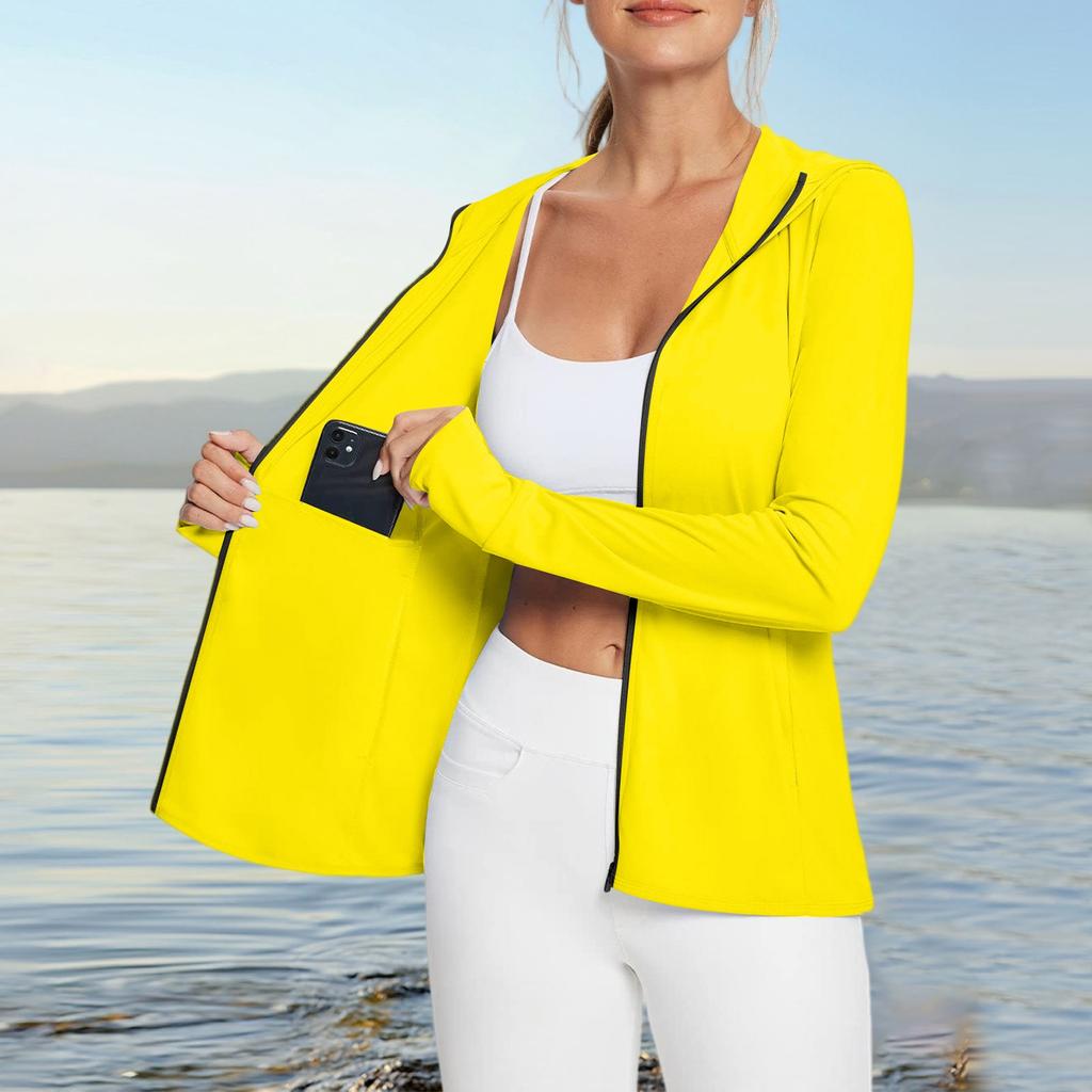 Женская рубашка от солнца Ice Silk Hoodie с длинным рукавом Outdoor Hiking Summer Coat