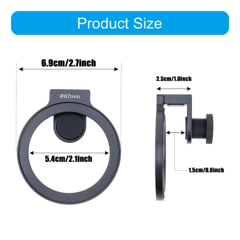 Versatile 67mm Mobile Lens Filter Mount Smartphone Filter Bracket Action Camera Accessories Suitable for Phone 14/15