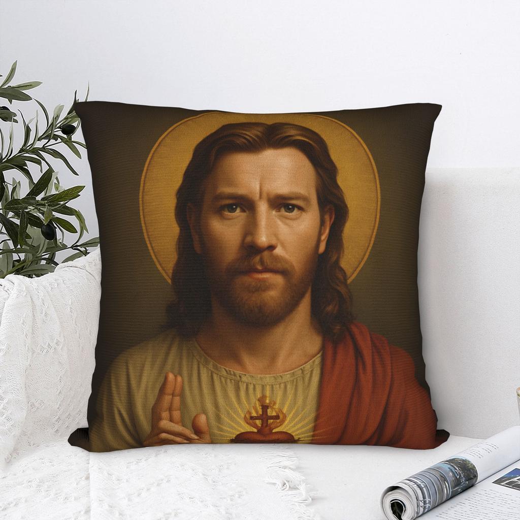 Ewan McGregor as Jesus Happy Easter Pillow Cover Soft Pillow Case Cushion Cover Retro Trendy Pillowcases For Living Room Chair