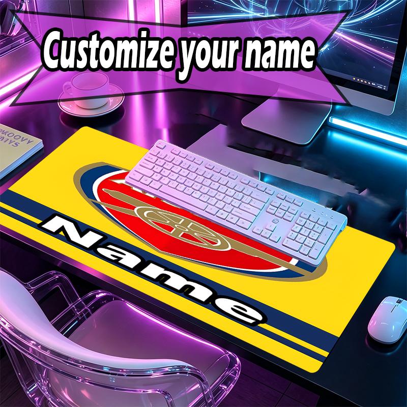 Custom Name Personalized football team Pattern Mousepad, Laptop PC Desk Mat, Decorative Desk Mat for Home Keyboard Pad Gift