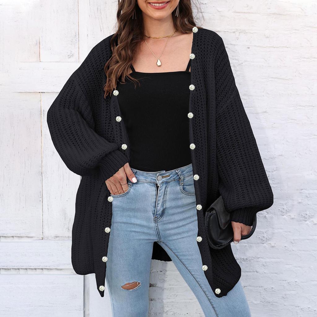Женский толстый вязаный свитер кардиган свободный ленивый стиль повседневный свитер