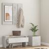 VidaXL Ensemble de Meubles de Couloir Ensemble de Vestiaire Banc d'Entrée Miroir Jardinière Salon Intérieur Gris Béton Bois 3082057
