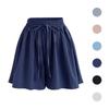 Женские брюки M-6XL, летние повседневные свободные однотонные шифоновые короткие брюки с эластичной резинкой на талии больших размеров