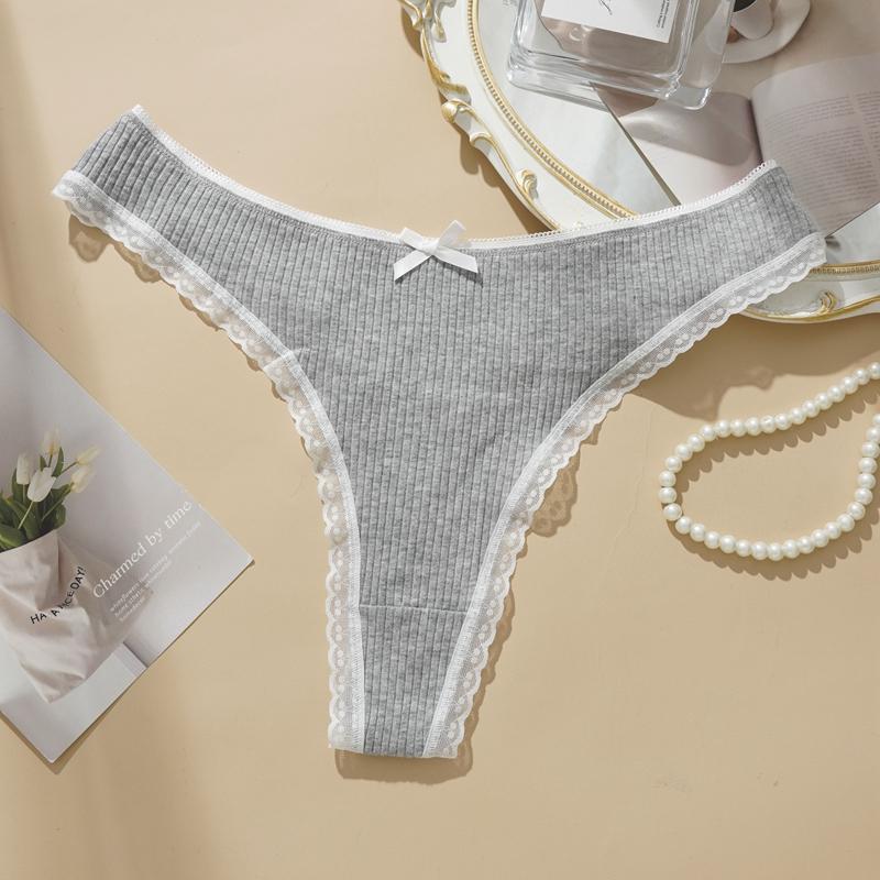 Women's CottonThongs Women's Sexy Lace Seamless Large Size T Back Underwear Panties Thong