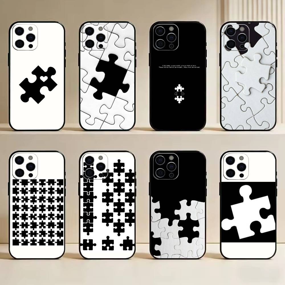 Creative puzzle Phone Case Silicone Soft For IPhone 17 16 15 14 13 12 11 X XR Plus Pro Max Plus