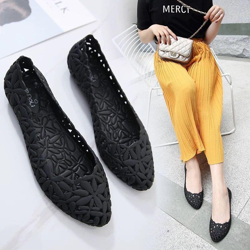 Летние полые сандалии, женские дышащие туфли на плоской подошве, мягкие пляжные модные непромокаемые сапоги