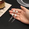 Серьги-кисточки с цветами из белой сетки и стразами Silver Needle - Легкая роскошь, Длинные, Персонализированный дизайн для женщин
