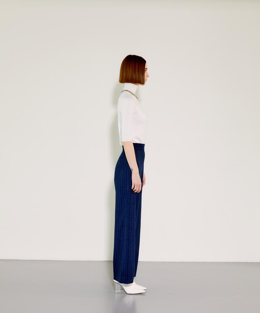 Chaenyuyog High-Waist Wide Pants [Navy]