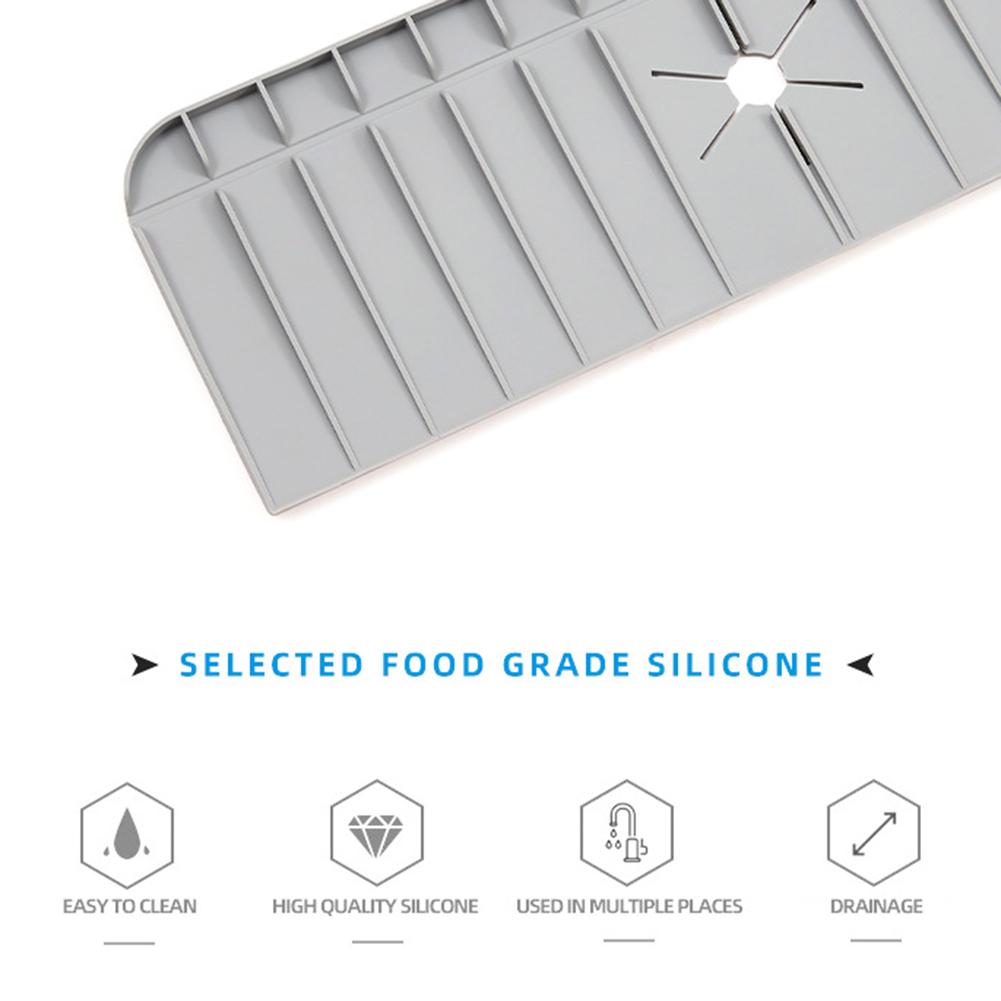 Kitchen Silicone Faucet Sink Mat Splash Guard Dry Countertop Protector for Bathroom Kitchen Gadgets for Around Faucet Handle