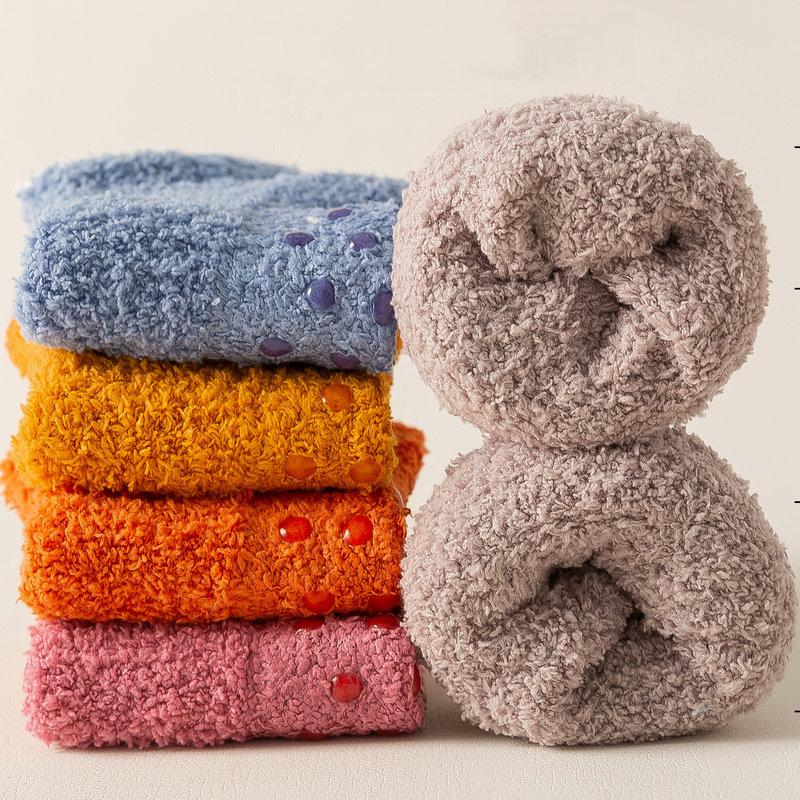 1/3 пары мягких носков из кораллового флиса, женские утолщенные плюшевые зимние теплые тапочки, короткие носки для сна, невидимые носки-лодочки