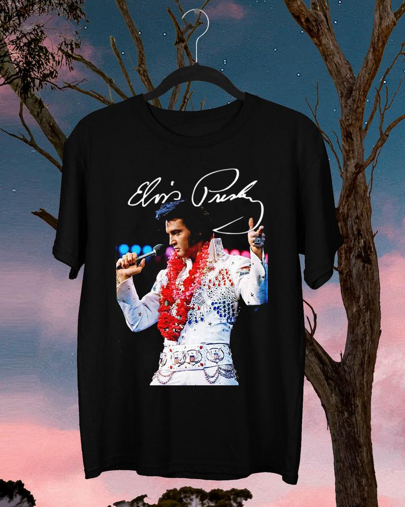 Rare NEW Elvis Presley Signature Short Sleeve Black All Size Shirt CC08 Unisex T-Shirt