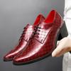 Men High Heels White Derby Wedding Dress Dance Business Formal Red Elevator Shoes Height Increase Tuxedo Prom Blazers Shoes Plus Size