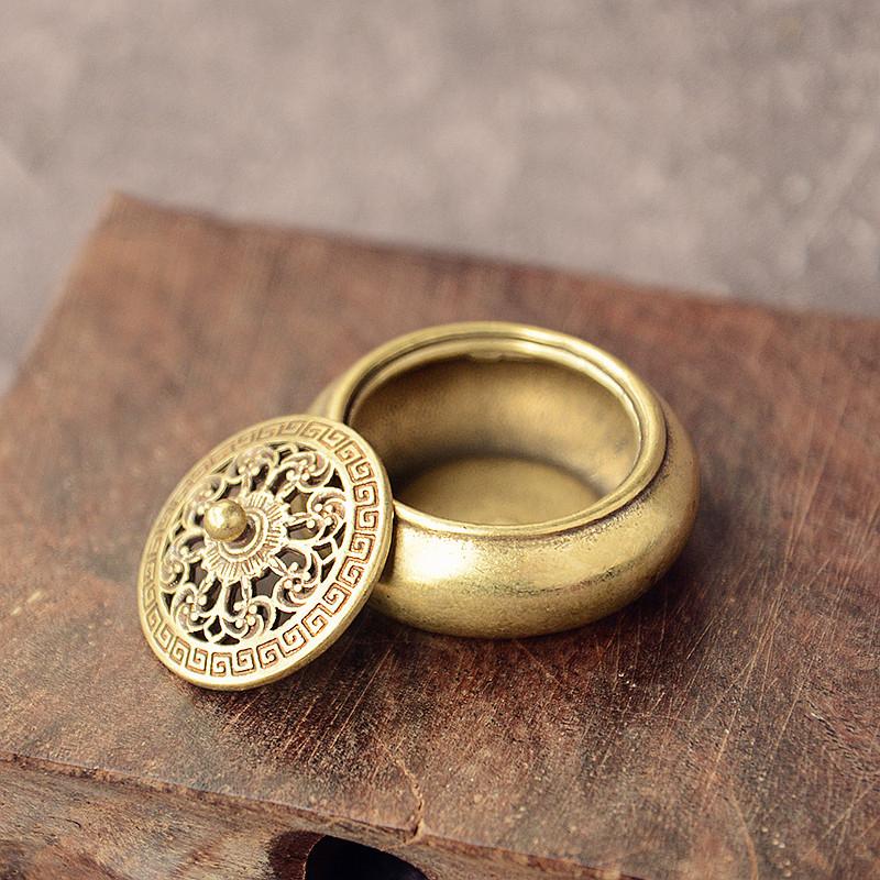 Латунная карманная курильница Lotus Jiuding, полая мини-курильница для благовоний