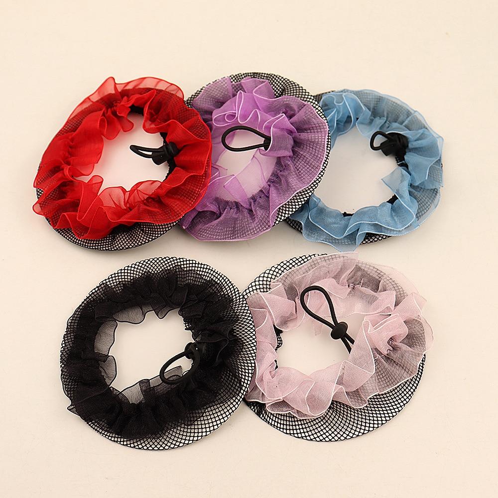 Невидимая сетка для волос, сетчатый карман, бесшовная повязка на голову для девочек, головные уборы для балета и танцев, пучок для волос, головной убор, аксессуары для волос, головной убор