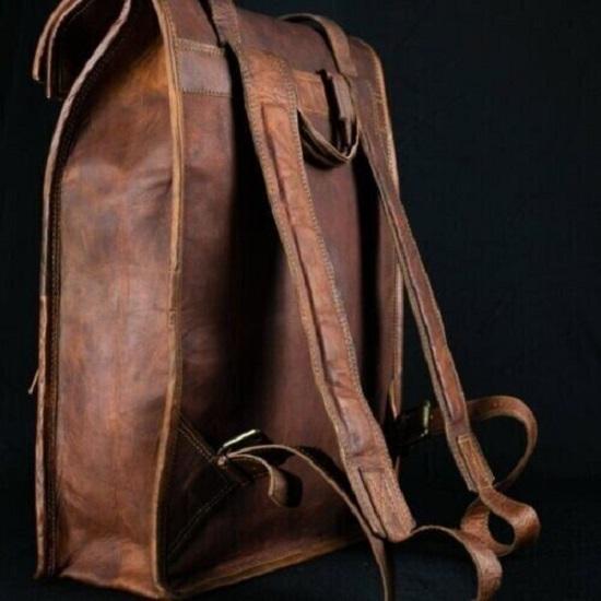 Рюкзак из козьей кожи, коричневый рюкзак, дорожная сумка унисекс из натуральной кожи
