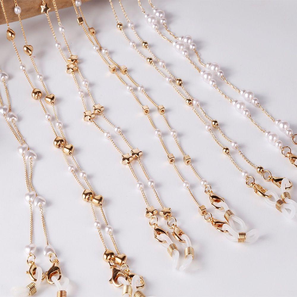 Цепочка Жемчужная Золотая Цепочка Халтер Цепочка для Очков Удлинитель для Маски Шнурок против Падения Цепочка для Маски
