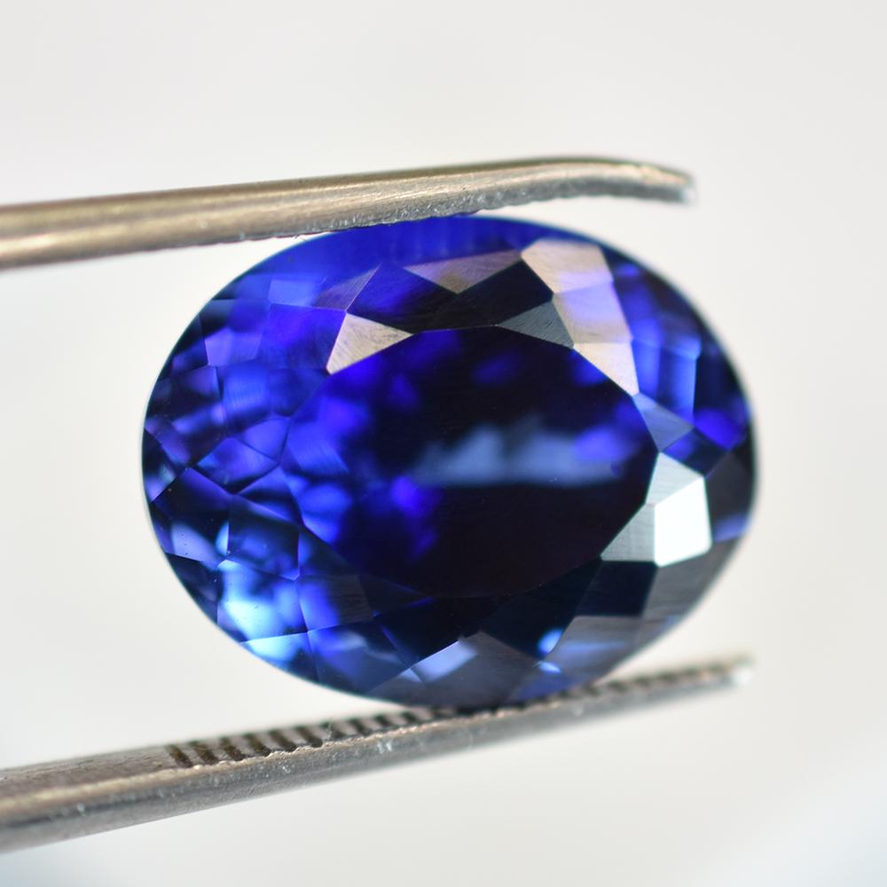 Natural Blue Tanzanite Loose Gemstone 11.25 ct Oval Cut for Jewelry Making and Gem Collections