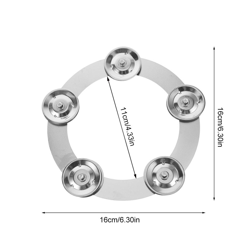 6 Pcs Drum Hi Hat Tambourine Steel Bells Mountable Drum Cymbals Stainless Steel Drum Ring For Drum Percussion Accessories Set