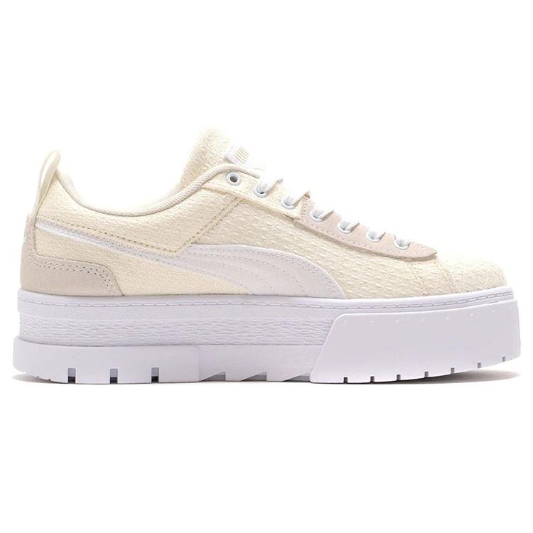 (WMNS) PUMA Mayze Patchwork Thick Sole Retro Casual Skateboarding Shoes White Women's 383687-01