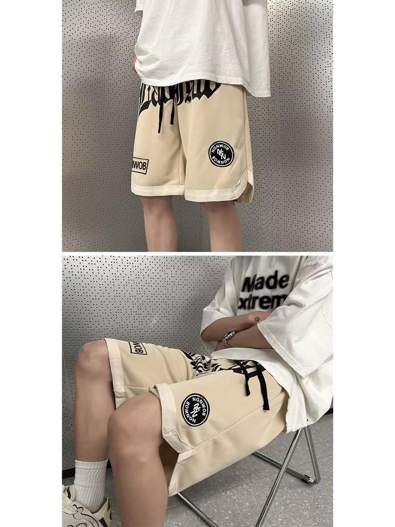 Мужские летние повседневные шорты в стиле ретро-американской моды: Модный, свободный, универсальный баскетбольный стиль