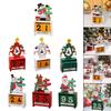 Xmas Wooden Advent Calendar Countdown Number Display Tabletop Block Ornament for Holiday Home Office Decor