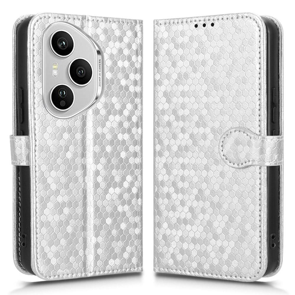 Для Honor 400 Pro 5G (Глобальный) Чехол-кошелек с точечным тиснением, из ПУ кожи, чехол для телефона с ремешком на запястье