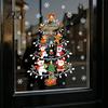Festive Shop Window Decorations Reusable Christmas Clings, Double Sided PVC Static Glass Stickers, Snowman Snowflake Elk Holiday Decoration for Doors