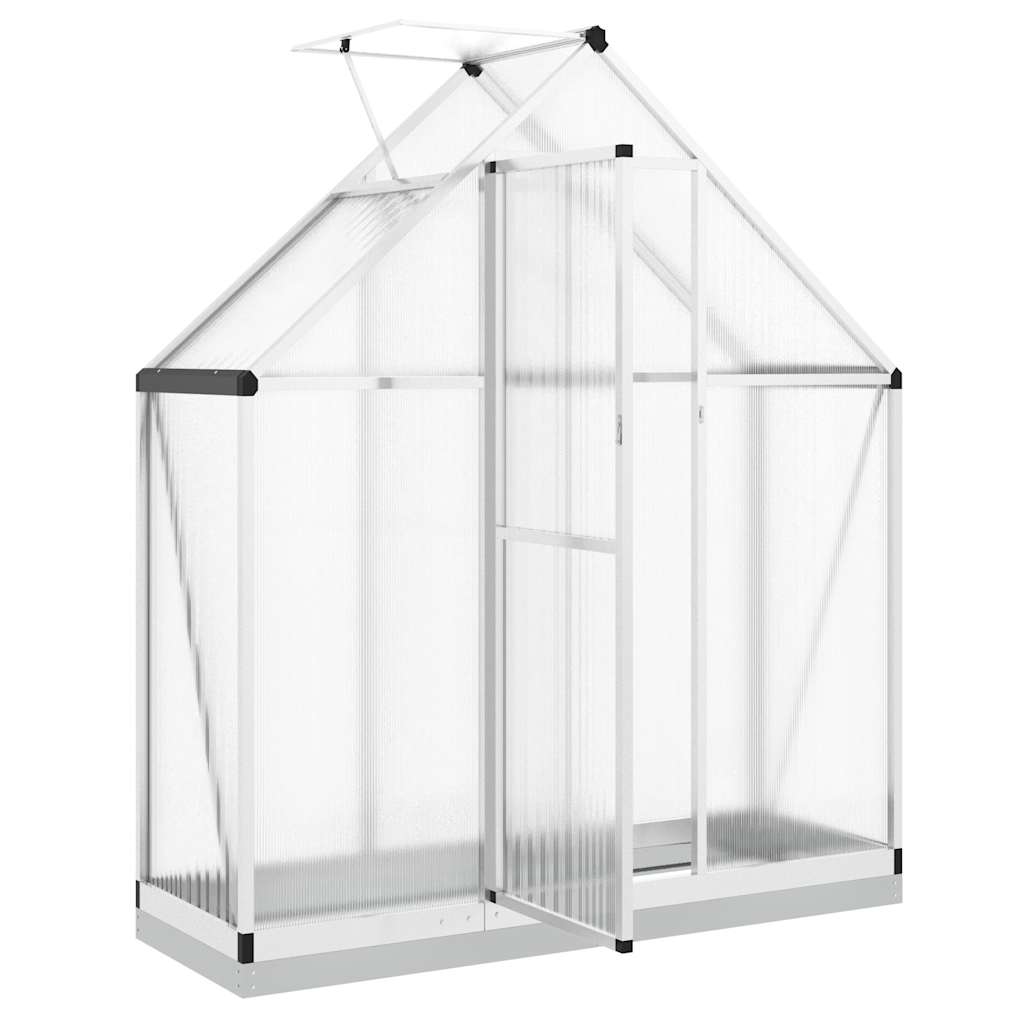 Greenhouse with Foundation Frame Silver 169 x 58 x 202 cm Aluminum