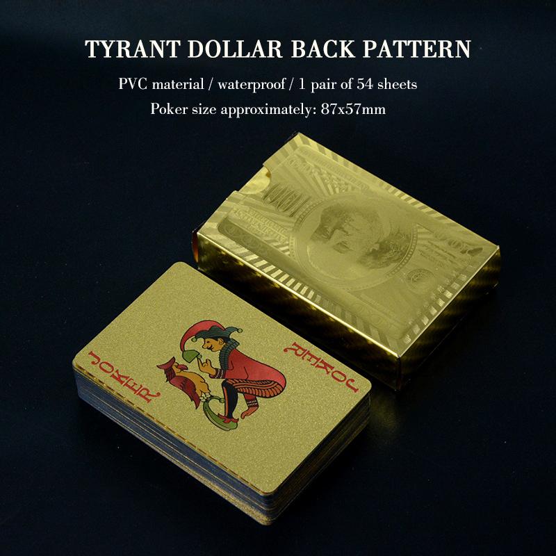 Игральные карты из 100% ПВХ, пластиковые карты для покера, водонепроницаемая покерная игра в техасский холдем, блэкджек, дропшиппинг, золотая карточная настольная игра