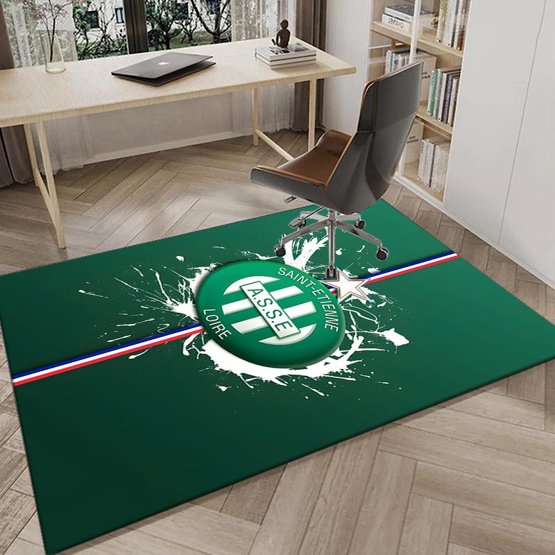 1PC Green Saint-Etienne Football Rug Game Carpet, Floor Mat for Bedroom Living Room Entryway Rug, Home Decor Idea Gift for Christmas birthday