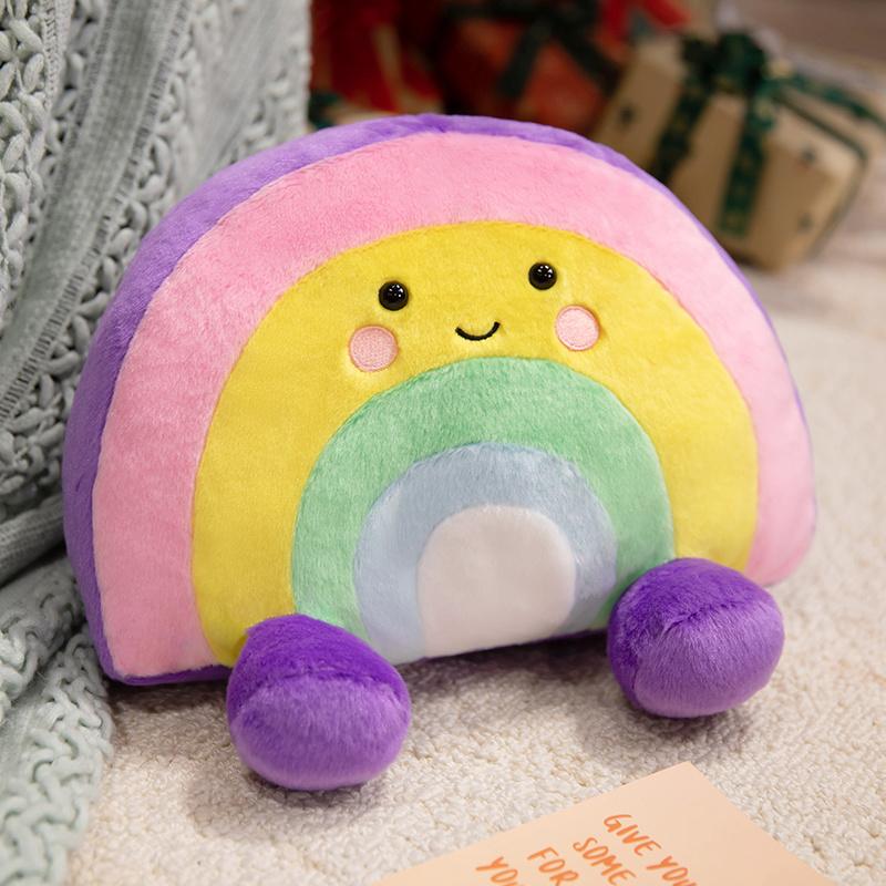 12/35cm Cartoon Weather Sky Plush Doll Pillow With Feet Love Cloud Rainbow Plush Toy Home Decoration Gift For Boys And Girls
