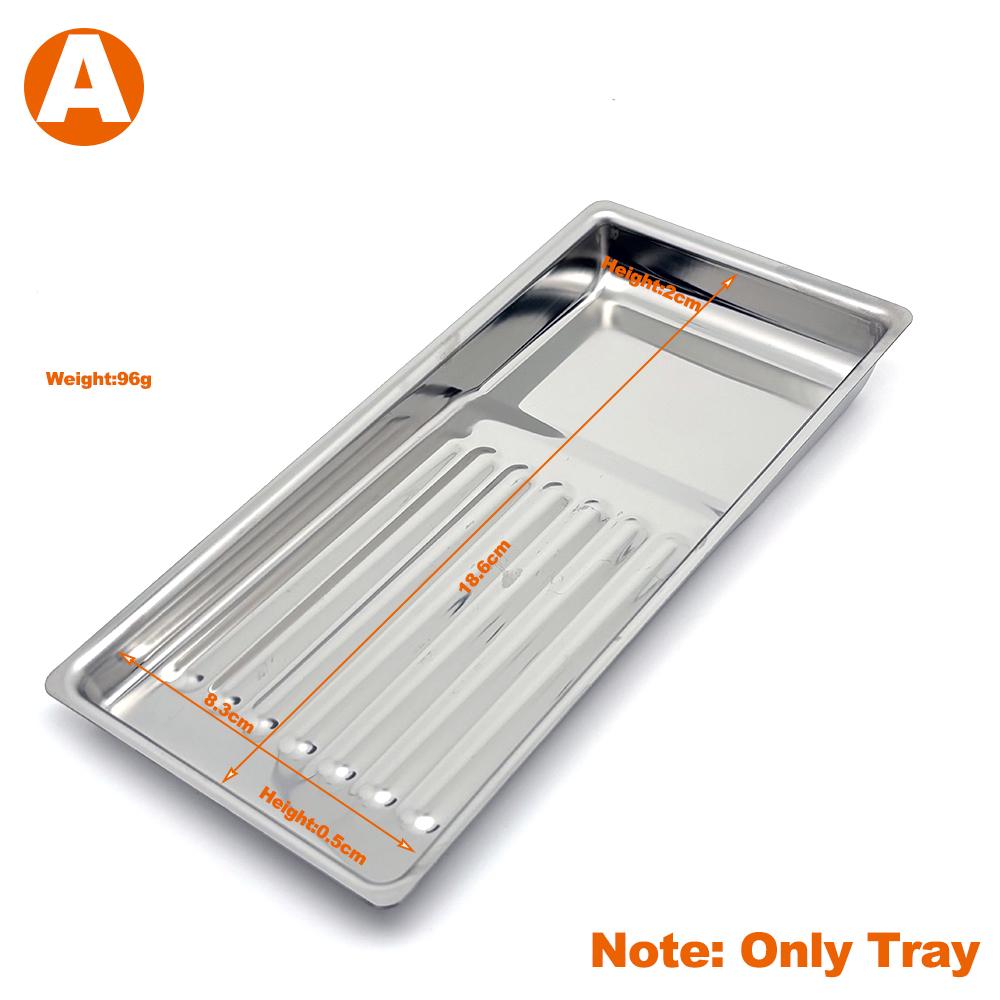 Dental Stainless Steel Medical Tray Rectangular Disinfection Plate Metal Placement Box Dentistry Lab Instrument Tray